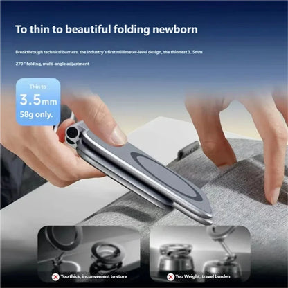 Ultrathin Magnetic Car Phone Holder Adjustable Foldable Anti shake Vehicle Navigation Stand Universal for Car and Desktop