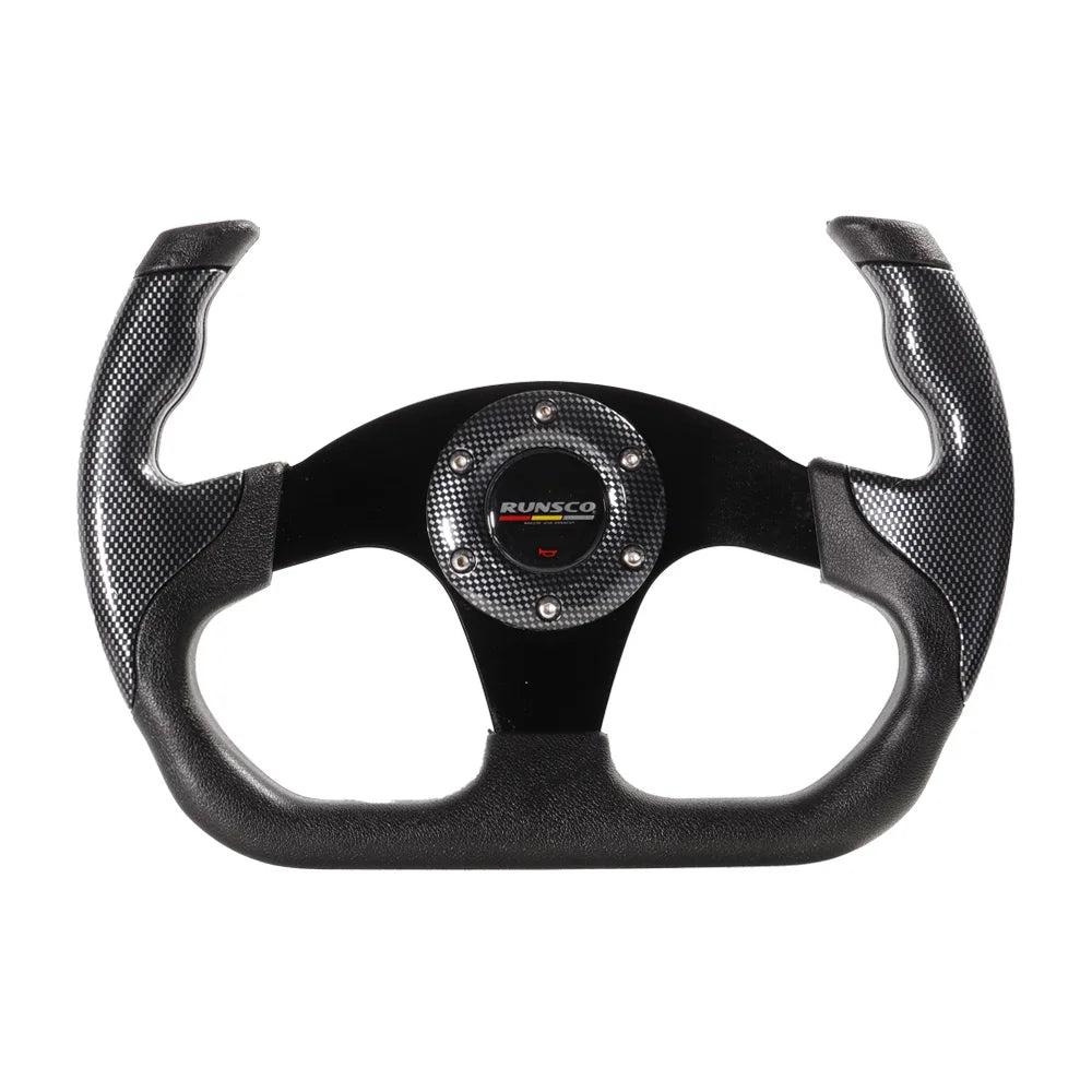 Sport Racing 13Inch 330mm Flat Drift Steering Wheel D-Type PU Universal PCD=70mm