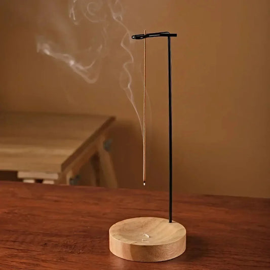 Insence Burner Upside Down Incense Burner Incense Stick Holder Wooden Round Incense Tray Ornament Bedroom Home Yoga Decoration - Urbizia