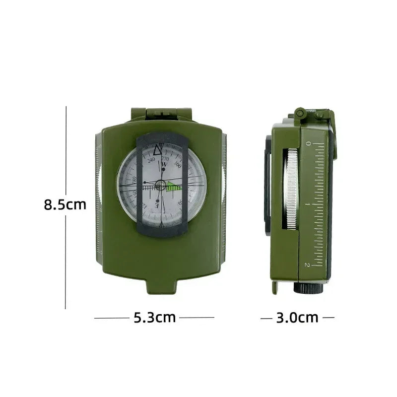 Tactical Survival Compass High Precision Professional Metal Sight Compass Luminous for Outdoor Hiking Climbing Exploring Geology - Urbizia