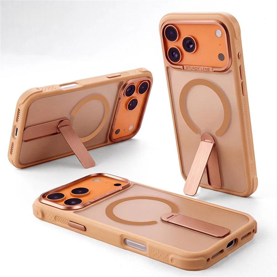 Candy Color Translucent Matte For Magsafe Cover For IPhone 17 16 15 14 13 18 Pro Max Magnetic Charging Bracket Shockproof Cover
