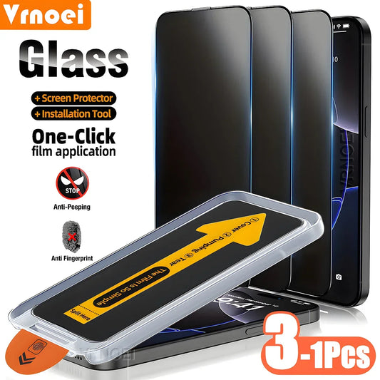 Anti-Spy Privacy Tempered Glass iPhone Dust-Free Install
