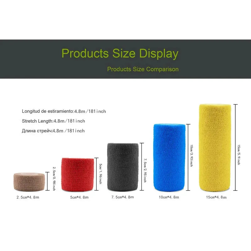 1/6/10/15pcs White 5cm Sports Self Adhesive Elastic Bandage Wrap Tape Elastoplast for Knee Support Pad Finger Ankle Palm Shoulde