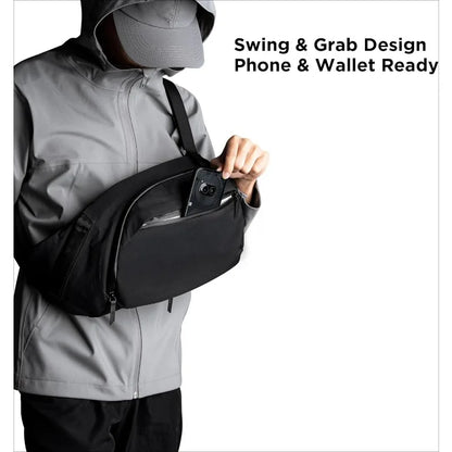 Right Shoulder Chest Bag 7.5L - Crossbody Bag, Sling Backpack - Fits 11' Tablet - Single Shoulder Water Bottle Pocket