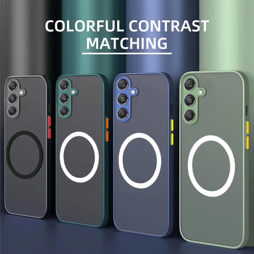 Luxury Matte Magnetic Phone Case for Samsung Galaxy A56 A55 A36 A35 A16 A25 A26 A15 A37 A17 A57 5G A07 4G Magnetic Phone Cover