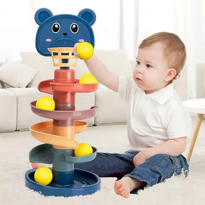 Montessori Sensory Toy – Track Rolling & Push Pop Ball Game - Urbizia