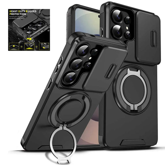 Magnetic Sliding Window Bracket Case for Samsung Galaxy