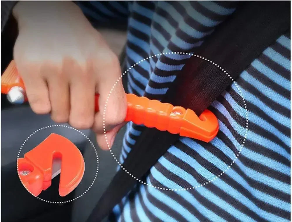 ISGTDRM Safety Hammer Camping Driving Car Seat Belt Cutter 2-in-1 Emergency Break Window Glass Punch Survival Life Rescue Tools - Urbizia