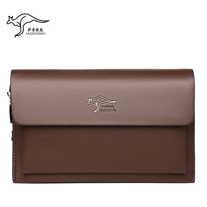 2026 NEW Men's Clutch with Magnetic Buckle and Multiple Card Slots, Large Capacity Wallet Made of Coded Lock PU Leather Men Bag