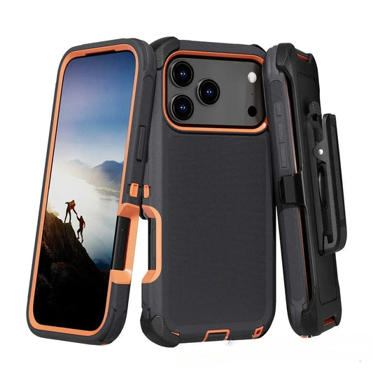 3-in-1 Military Armor iPhone Case with Belt Clip
