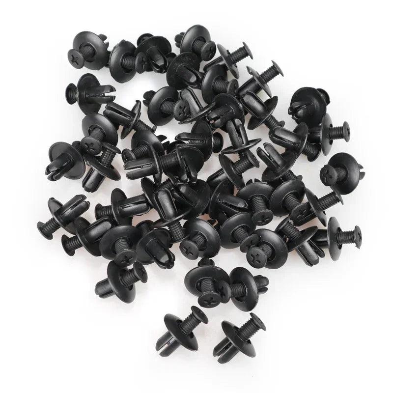 8mm Black Plastic Rivets for Car Bumper and Fender – 10 to 50 Pcs