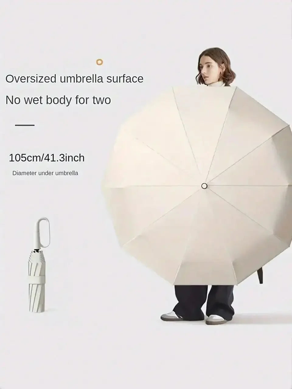 1PC 10 Bone Automatic Buckle Oversized Fully Automatic Umbrella, Thickened And Reinforced Men's/Women's Foldable Sun Protection