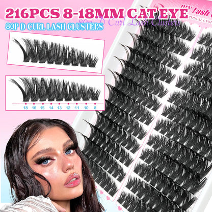False Eyelashes Natural Wispy Individual Cluster Lashes Easy to Apply Soft & Lightweight Reusable for Daily Makeup