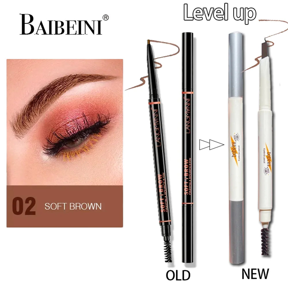 Thin-Head Double-Ended Eyebrow Pencil – Waterproof & Long-Lasting