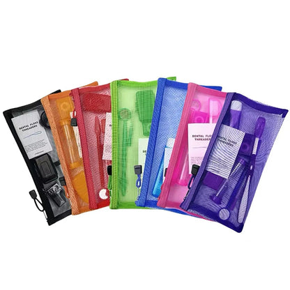 8Pcs Orthodontic Dental Care Brush Kit Teeth Cleaning Braces Toothbrush with Interdental Brush Floss Thread Ortho Wax Travel Kit