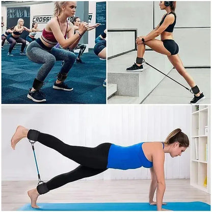 Ankle Straps Resistance Bands Yoga Home Gym Elastic Gum Strength Training Workout Expander Pilates Crossfit Women Weight Sports - Urbizia