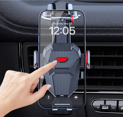 Car phone holder with automatic locking and silicone bottom suction cup navigation bracket
