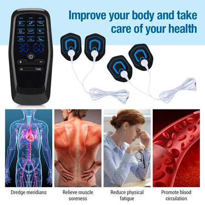 Electric EMS Acupuncture Body Massage Physiotherapy Tens Muscle Stimulator Therapy Slimming Machine Electro Stimulator 10Pads