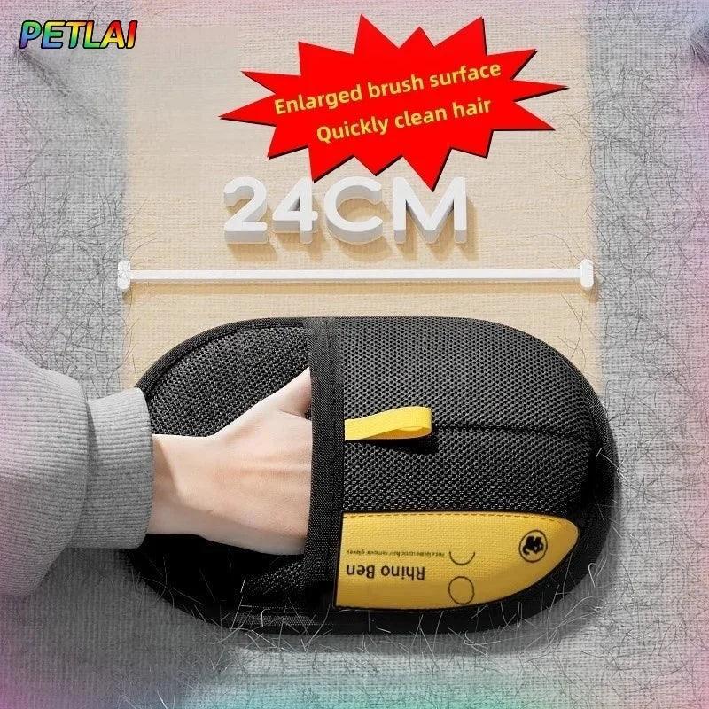 Pet hair glove removal Cat Grooming Reusable Electrostatic Dedusting Brush Dog Hair Remover for Couch Carpet Clothes Washable - Urbizia