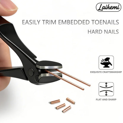 Ingrown Nail Clippers, Slanted Curved Blade Toenail Clippers, Wide Jaw Anti-Splash Nail Clipper for Thick Ingrown Nails, Stainle