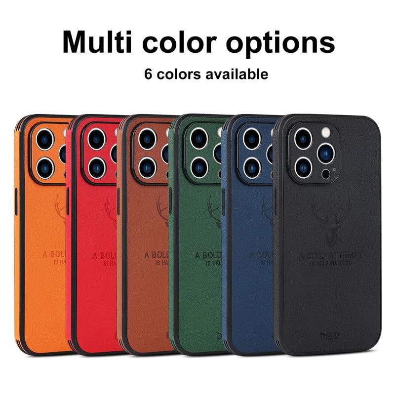Leather Bumper iPhone Case with Deer Head Design