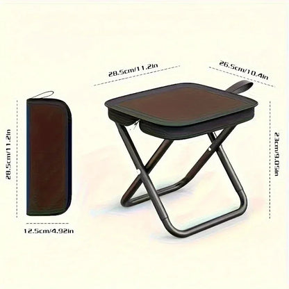 Portable Folding Camping Stool With Handle And Zipper Seat - Urbizia