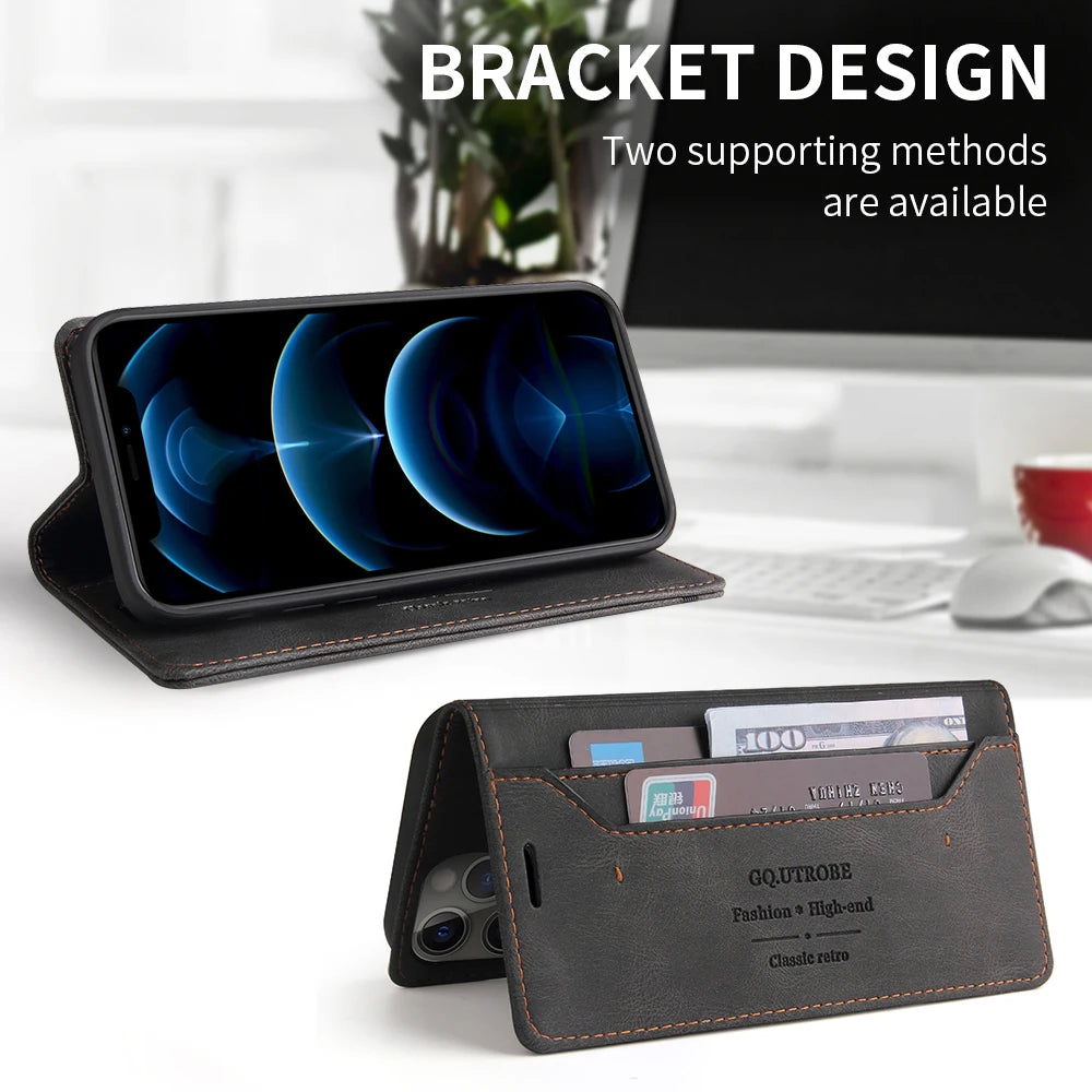 Luxury Wallet Card Slot RFID Blocking Magnetic Flip Leather Case For Samsung Galaxy S26 Ultra S26 Plus S26 Cover Shell