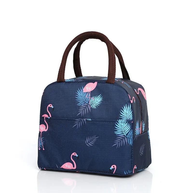 Japanese Style Fresh Student Lunch Bag Insulated Meal Container Carrier for Office Workers Handheld Thermal Bento Bag