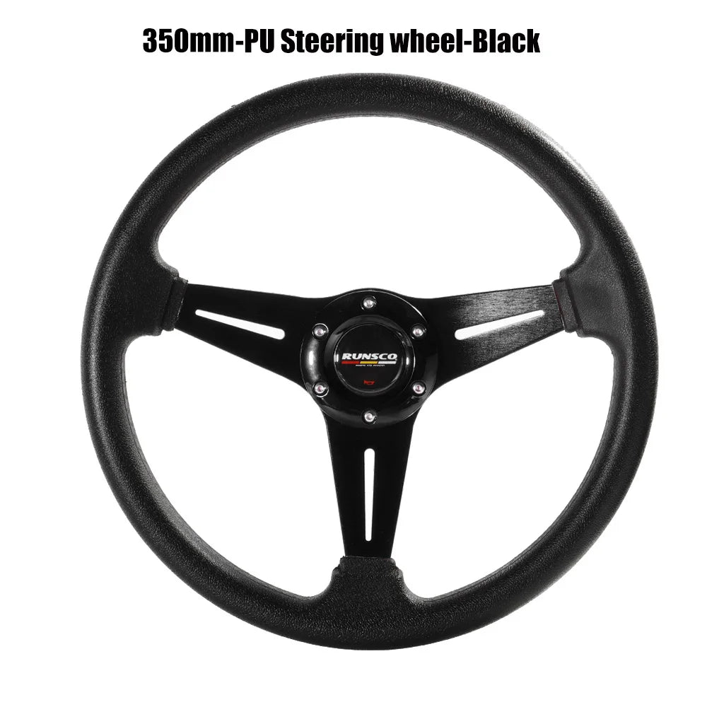 350mm/14Inch Sport Steering Wheel Aluminium+PU Drift Simulation Racing Game Steering Wheel Universal