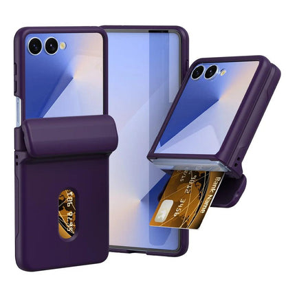 Wallet Case with Card Holder & Hinge Protection For Samsung Galaxy Z Flip 8 7 6 5 4 3 Flip7 Flip6 Flip5 Flip4 Flip8 Phone Cover
