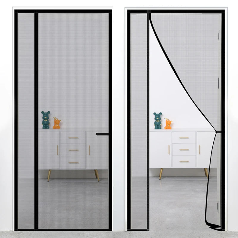 DTGJ Magnetic Door Screen,Black Side Door Magnetic Mosquito Net,Insect Proof Flight,Summer and Kitchen Indoor Invisible Net
