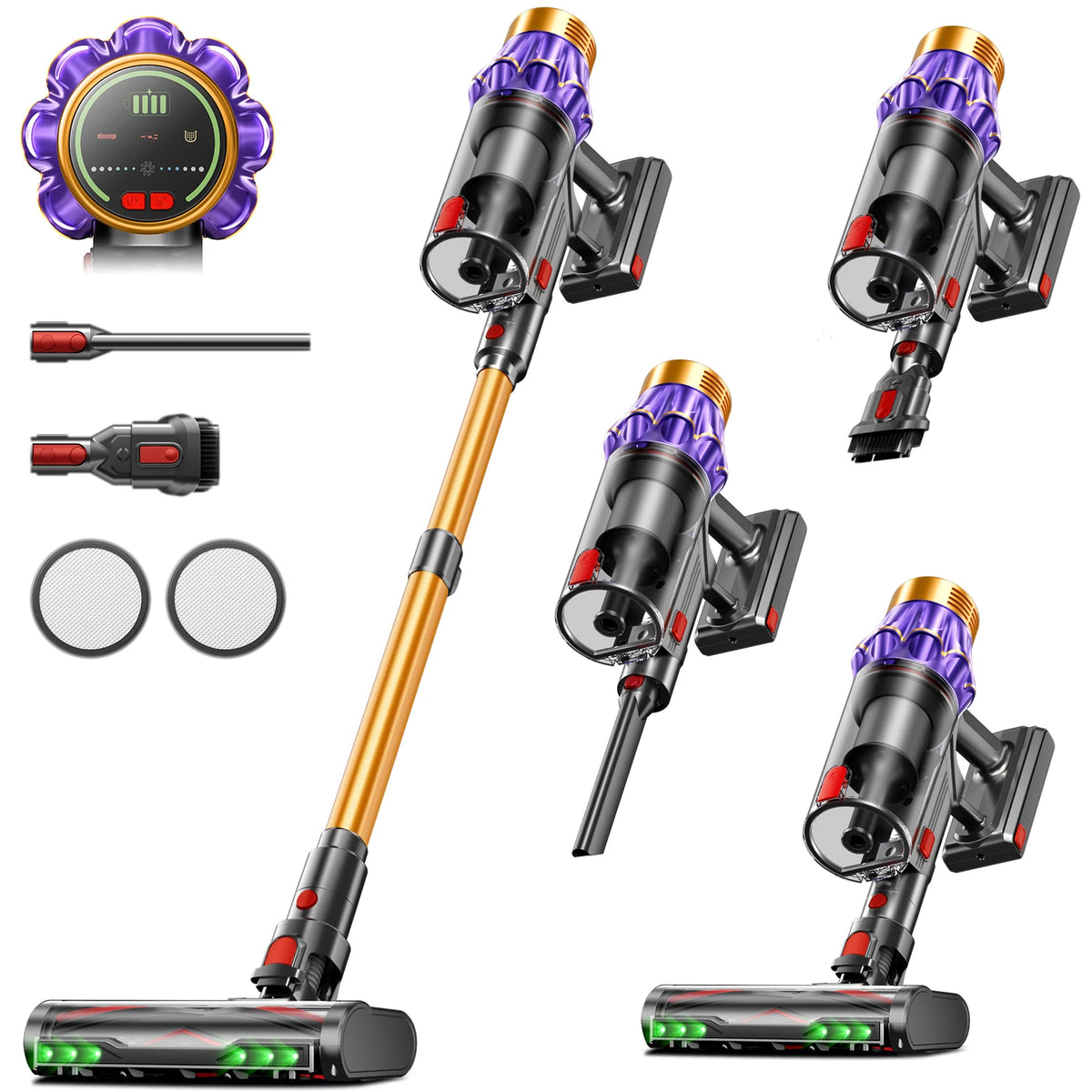 M9/Y9 NEW 80KPA 850W 80000PA Ultra-Strong Cordless Vacuum Cleaner 90 Min Long Runtime Removable Battery 6X4000mAh Smart Display