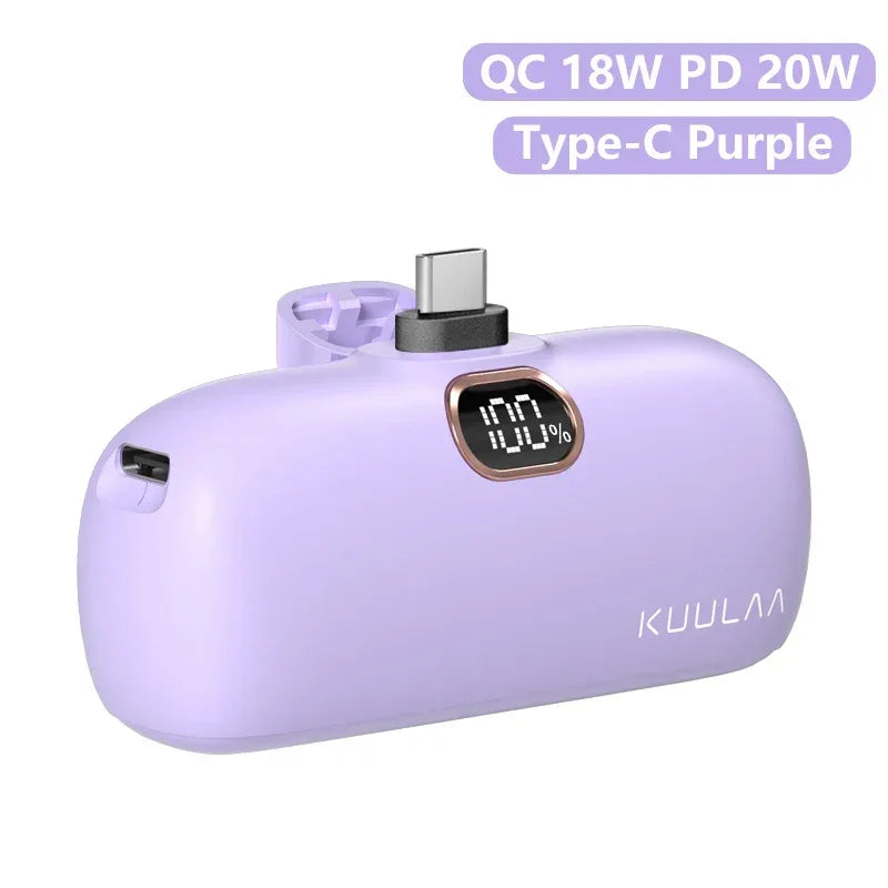KUULAA 5000mAh Mini Power Bank 20W PD Fast Charging