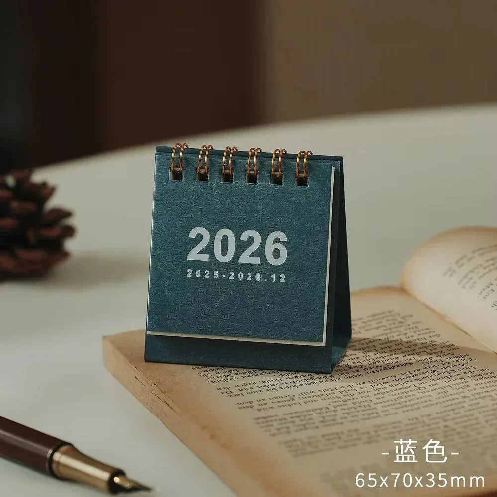 2026 Mini Simple Desk Calendar - Creative Spiral-Bound Calendar for Desktop Decoration & Office Stationery - Urbizia