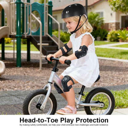 7PCS Kids Bike Helmet Set with Knee & Elbow Pads Wrist Guards,Adjustable Safety Helmet for Toddler Kids 3-10 Years Boys Girls