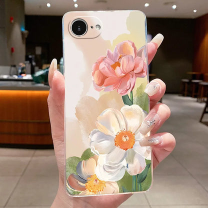 For iPhone 16e Case Clear Luxury Fashion Butterfly Flowers Soft TPU Silicone Jelly Back Cover for Apple iPhone 16e Phone Case