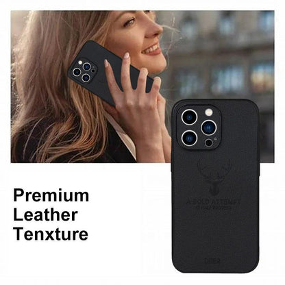Leather Bumper iPhone Case with Deer Head Design