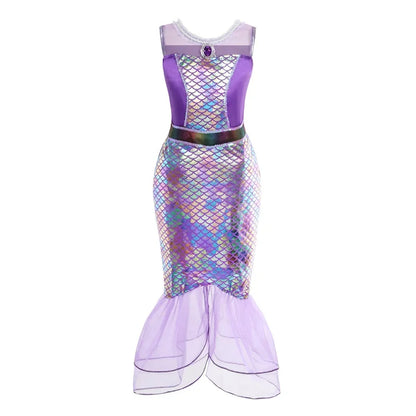 Mermaid Birthday Party Dress – Summer Girl Mermaid Costume for Kids 2-10 Yrs, Anime Cosplay & Fantasy Gown