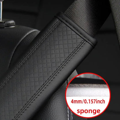 1PCS PU Leather Embossed Car Seat Belt Shoulder Cover Decompression Comfort Car Accessories Safety Belt Protective Cover - Urbizia
