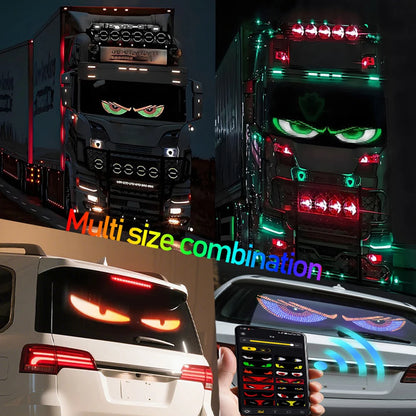 Truck Car Devil Eye LED Pixel Panel Light APP Remote Soft Foldable Lighting Scrolling Flexible For Board Windshield Accessorie