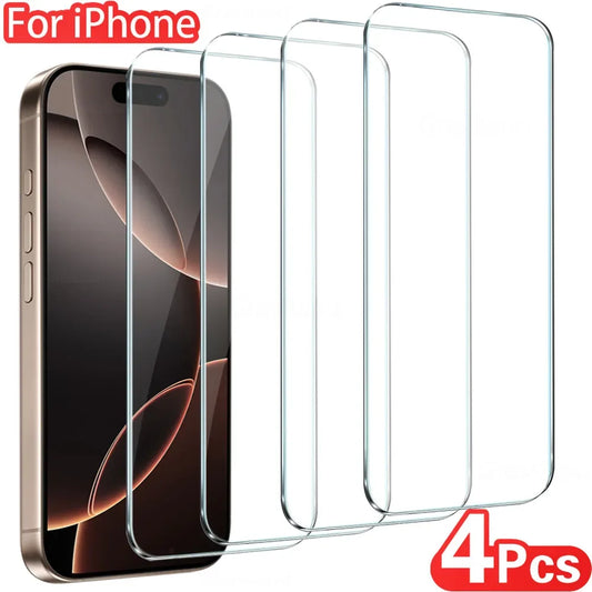 Full Cover Tempered Glass 4-Pack for iPhone