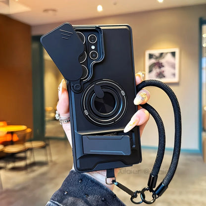 for Samsung Galaxy S26 S24 S23 Ultra S25 Edge FE Multifunctional Phone Case. with Lanyard,  Stand,for Car Mounts.