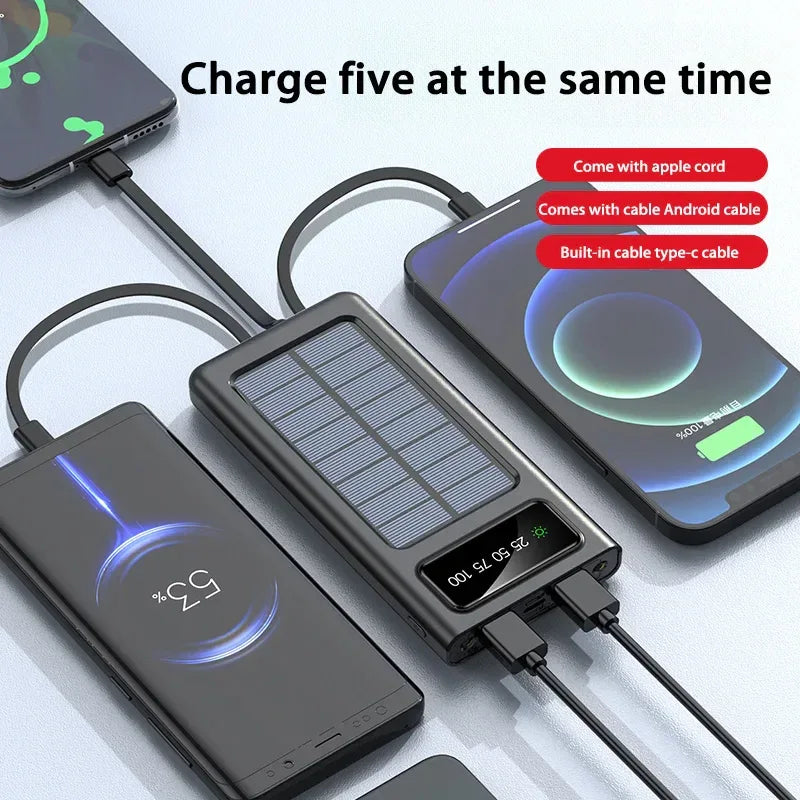 Ultra Capacity Solar Power Bank 200000mAh 120W Fast Charging