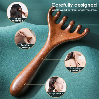 Natural Sandalwood Massage Comb & Gua Sha Tool