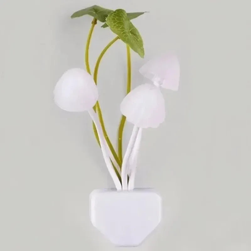 Novelty Mushroom Fungus Night Light EU & US Plug Light Sensor 220V 3 LED Colorful Mushroom Lamp Led Night Lights - Urbizia