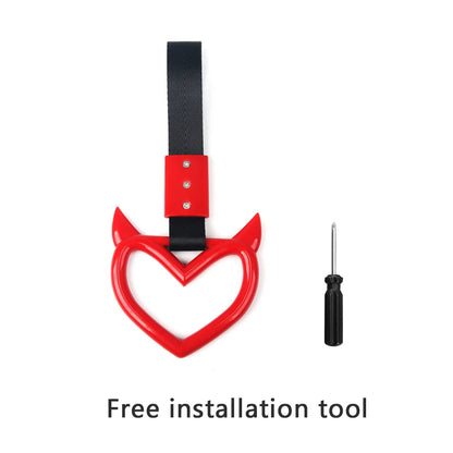 JDM Auto Accessories Cat Tsurikawa Ring Handle Hand Strap Loops Bumper Bus Car Drift Charm Warning Tag