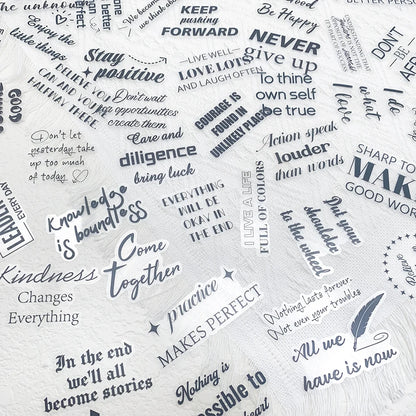PET Inspirational Quote Stickers Set of 50, Waterproof DIY Decals for Laptop Water Bottle Phone Decor