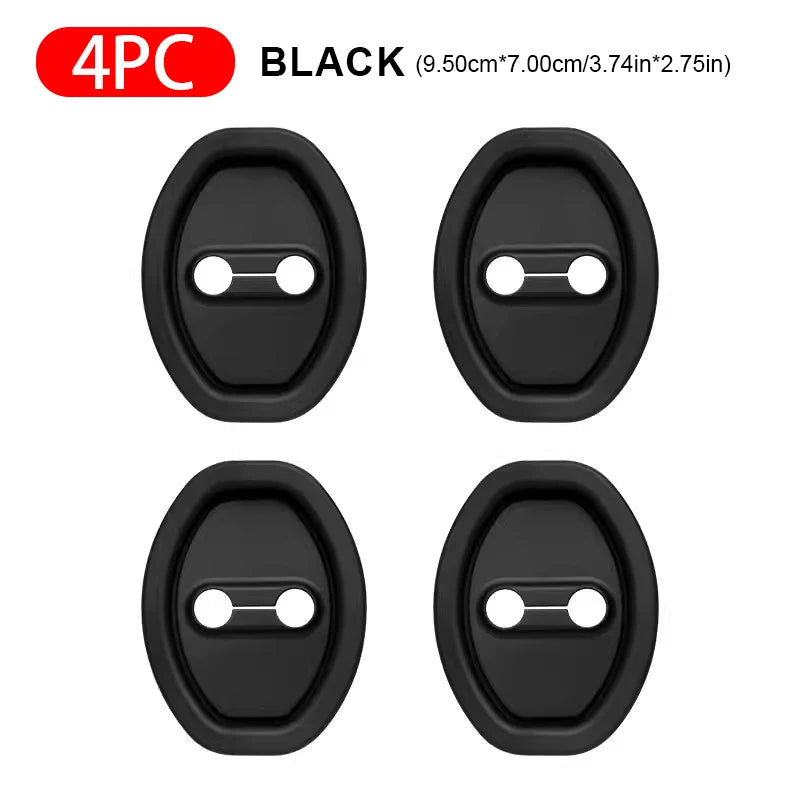 SEAMETAL 4pcs Silicone Car Door Lock Buckle Protection Cover Elastic Anti-Collision Shock Absorbing Pad Mute Buffering Cushion