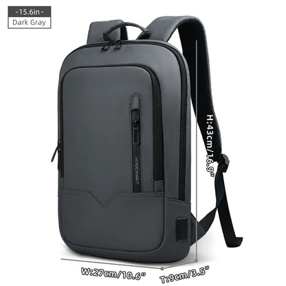 Heroic Knight Thin Male Work Backpack Multifunctional Fashion 15.6 In Laptop Backpack Casual Waterproof Business Travel Daypack