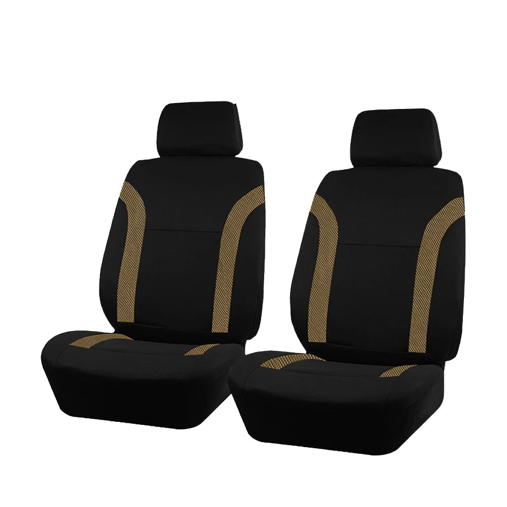 AUTO PLUS Sports Universal Polyester Car Seat Cover Set Fit Most Car Plain Fabric Bicolor Stylish Car Accessories Seat Protector